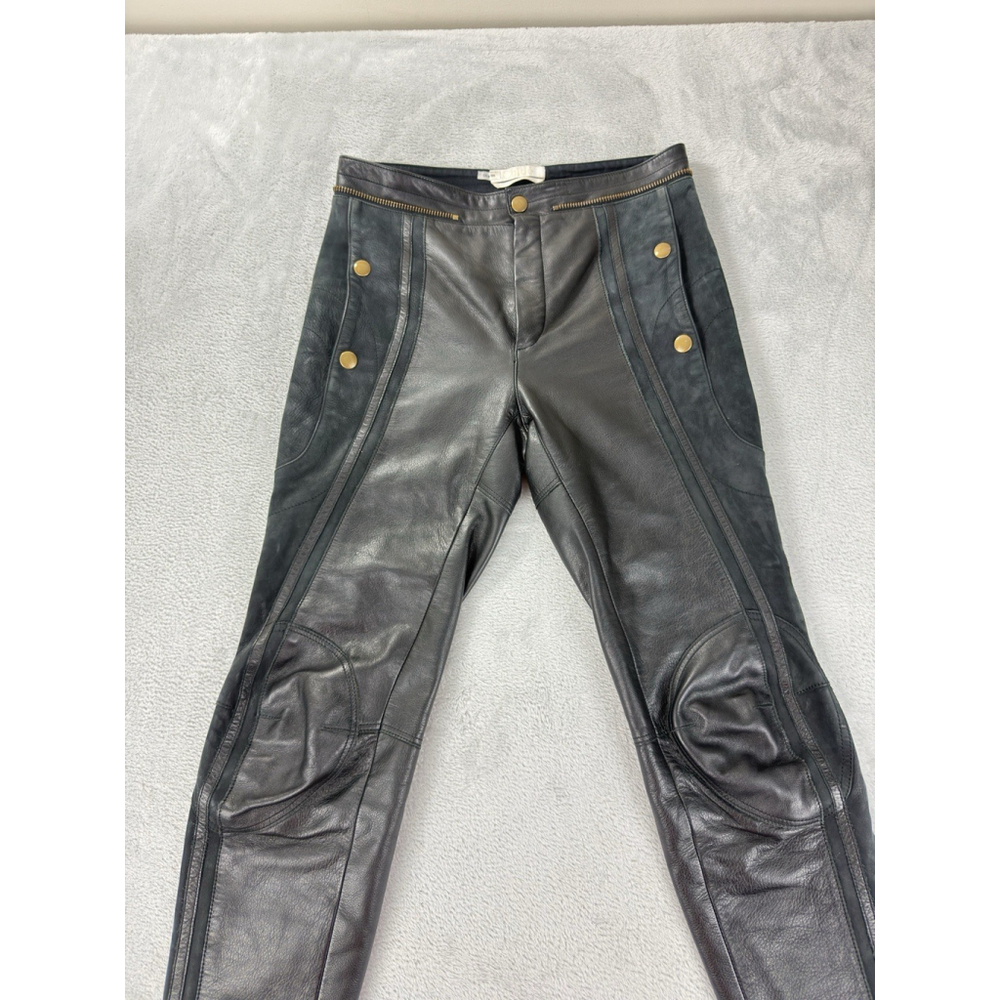 Chloe Women's Size 36 EU 100% Calfskin Leather Rare Designer Ankle Zip Pants - Picture 14 of 16